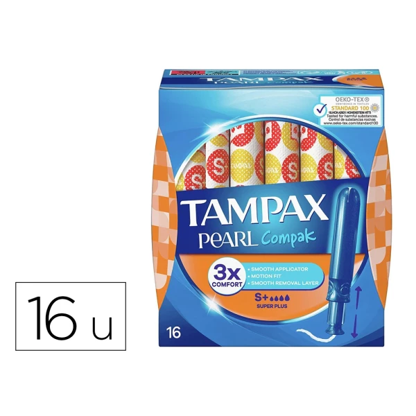 Thumbnail-Tampoes tampax pearl compak super plus caixa de 16 unidades