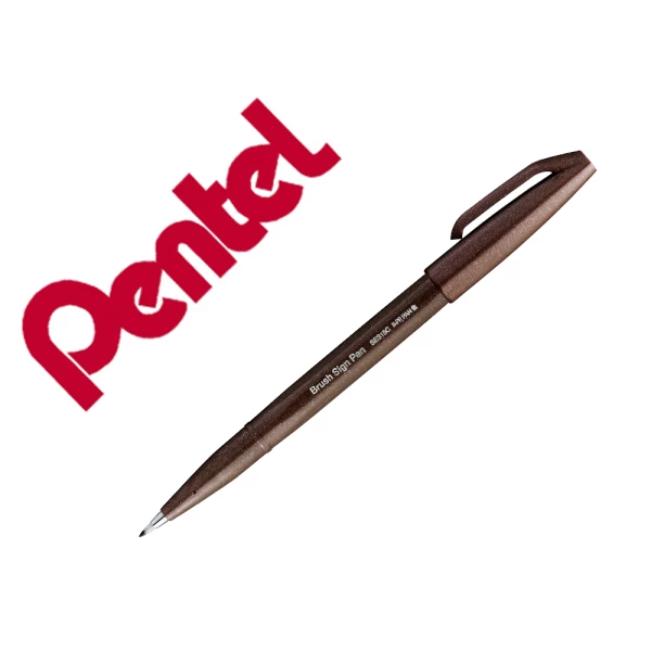 Thumbnail-Marcador pentel brush sign pen cor castanho escuro – 10 unidades