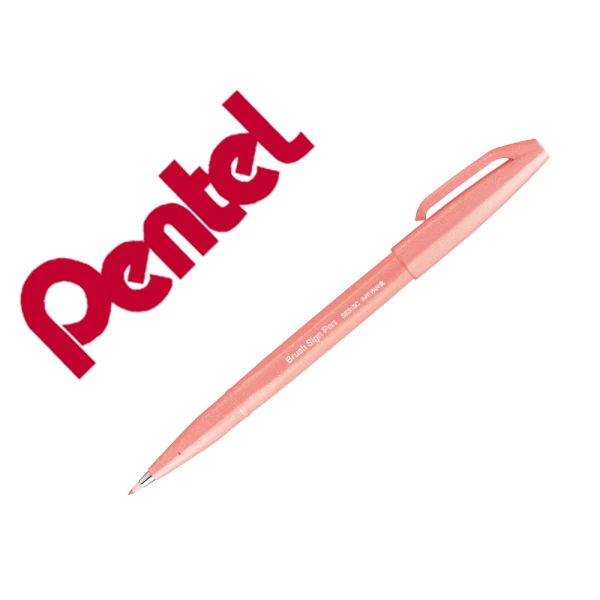 Thumbnail-Marcador pentel brush sign pen cor laranja coral – 10 unidades