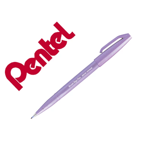 Thumbnail-Marcador pentel brush sign pen cor violeta claro – 10 unidades