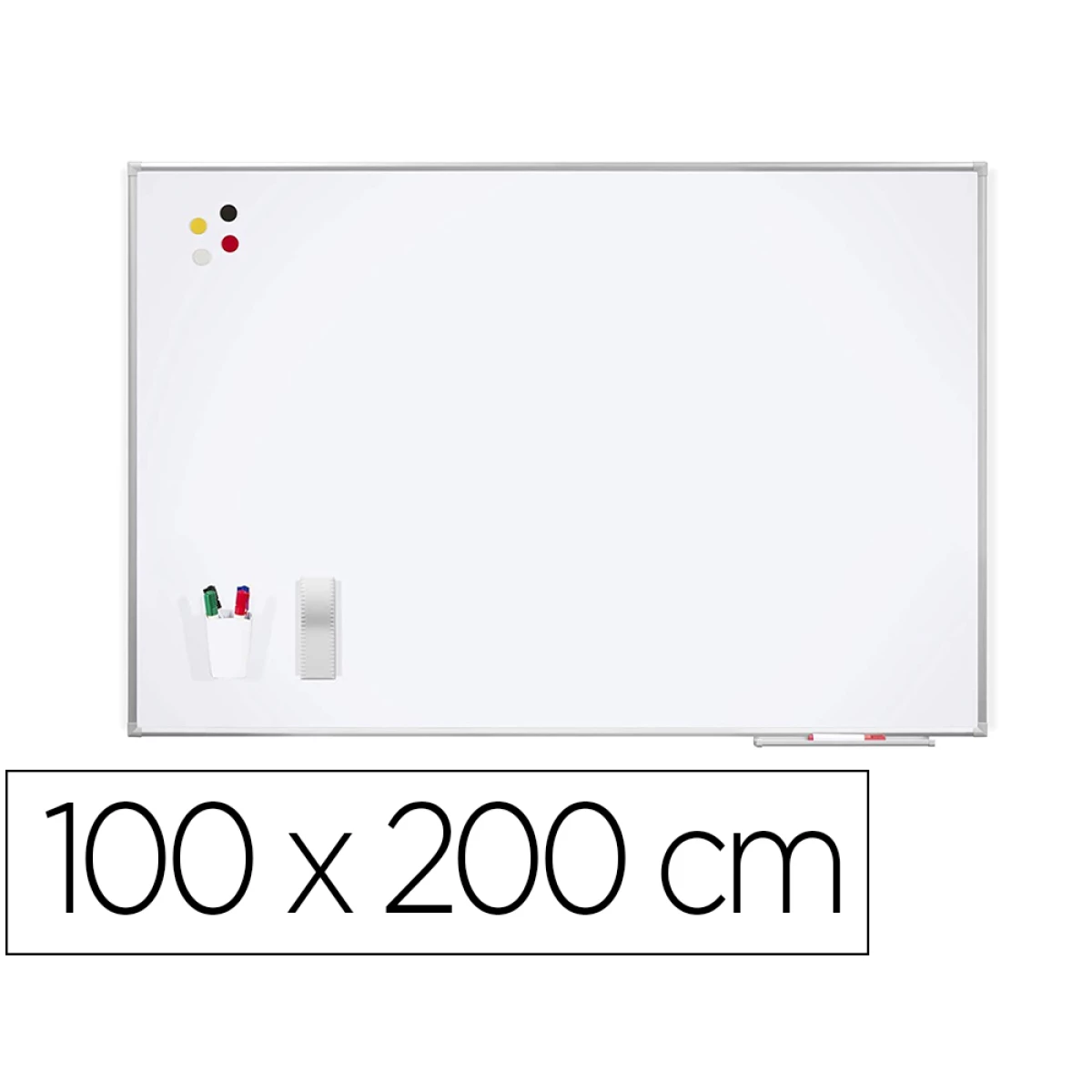 Thumbnail-Quadro branco rocada lacado magnetico moldura aluminio com cantos 100×200 cm