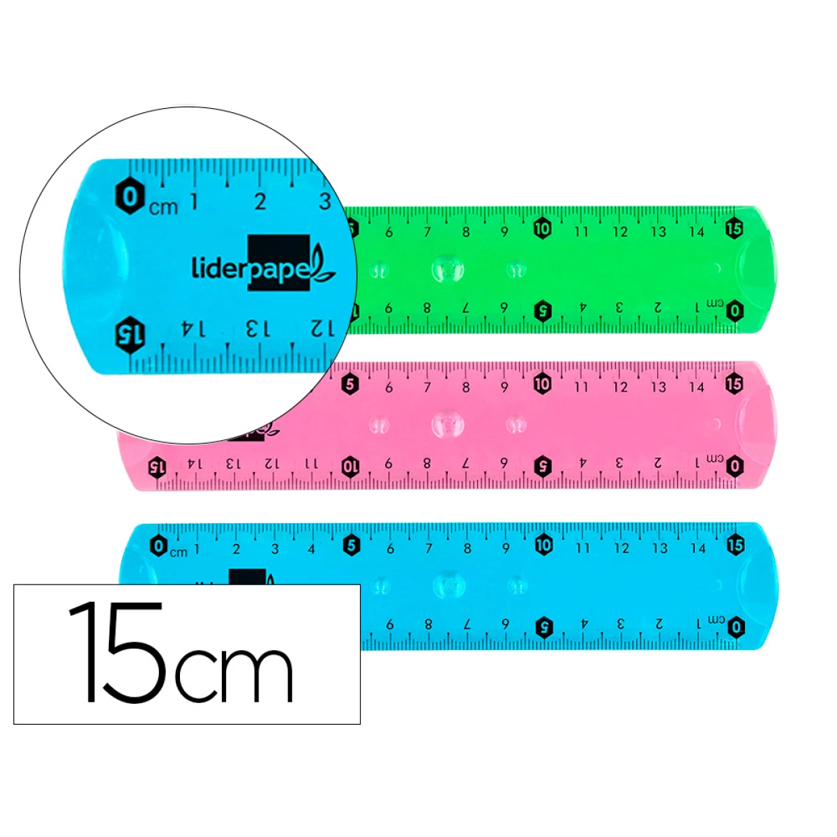 Thumbnail-Regua liderpapel plastico flexivel de 15 cm cores sortidas