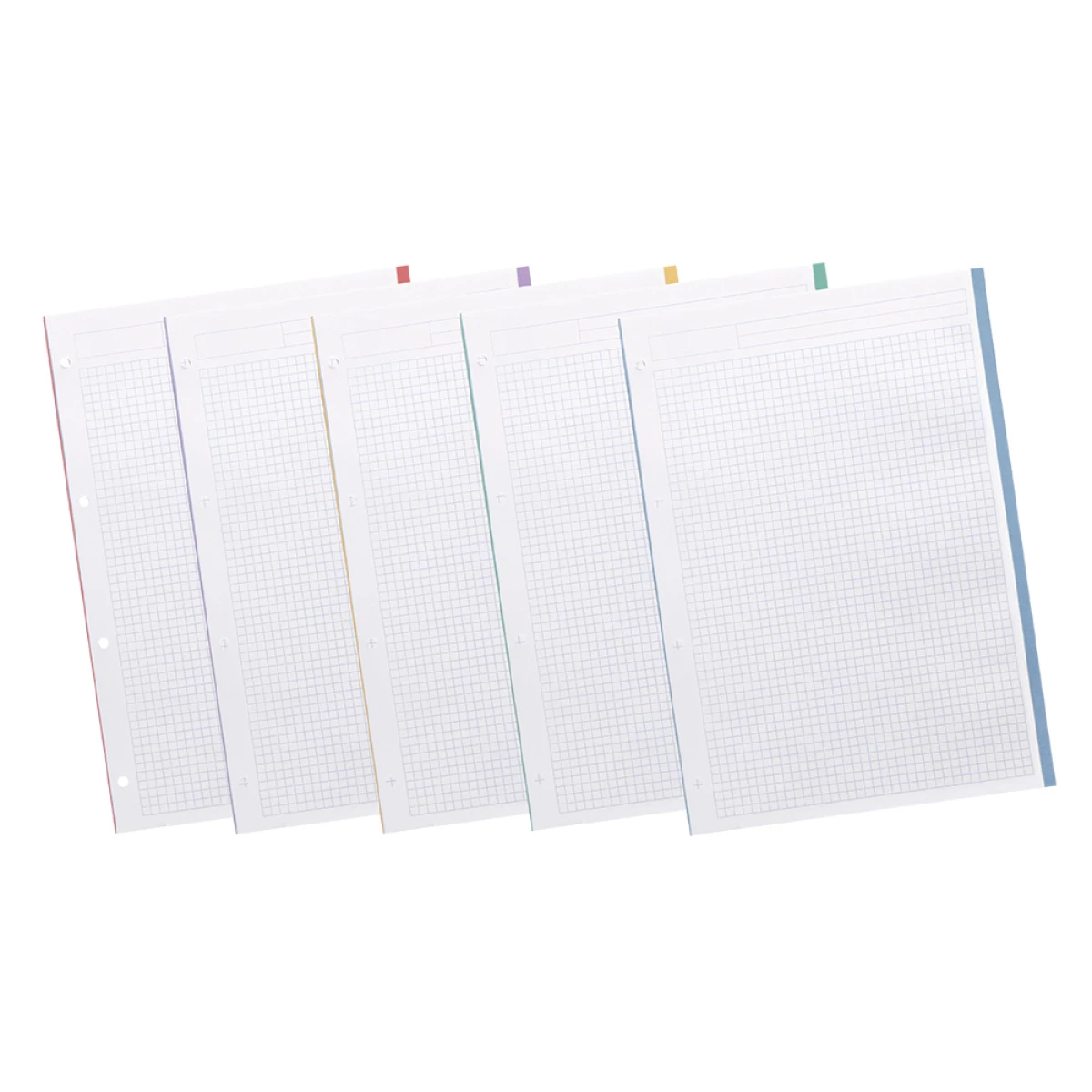 Galery – Recarga liderpapel a4 200+50 folhas 90 gr quadricula 5 mm 4 furos bandas de 5 cores0