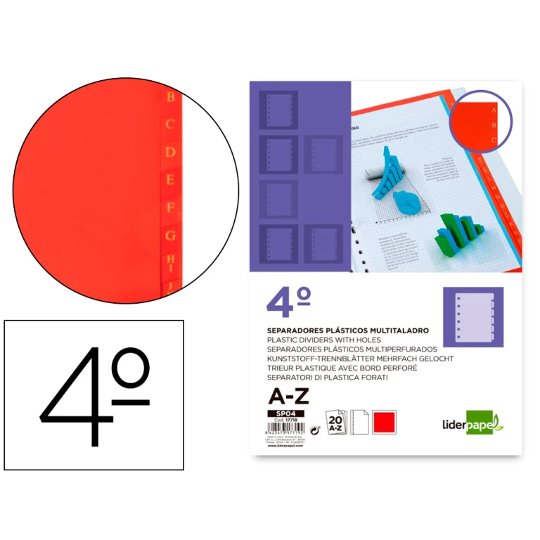 Thumbnail-Separador liderpapel plastico alfabetico a-z quarto