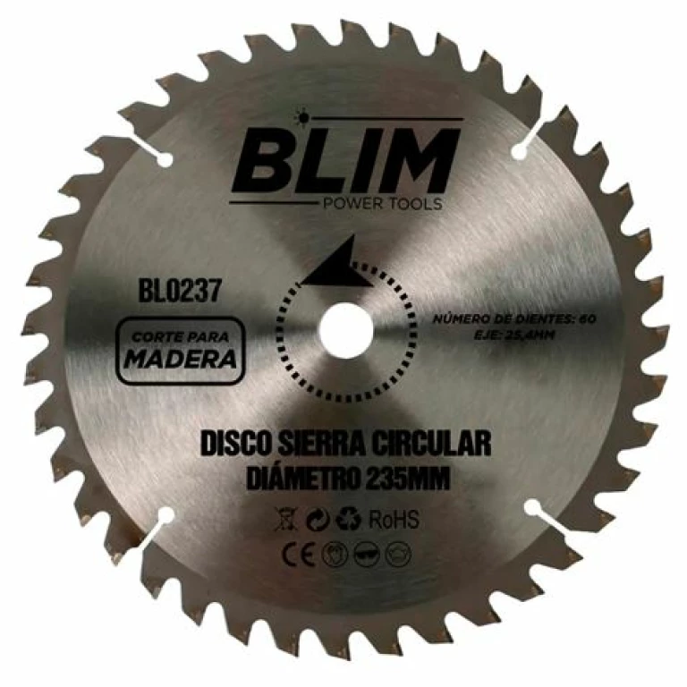 Thumbnail-Disco de corte de madeira Blim para serra 235 mm – 60 dentes com revestimento de carboneto de tungstênio