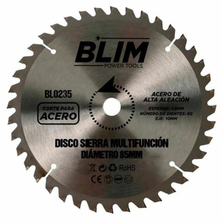 Thumbnail-Disco de corte de aço Blim para serra multifuncional 85 mm – 80 dentes com revestimento de carboneto de tungstênio