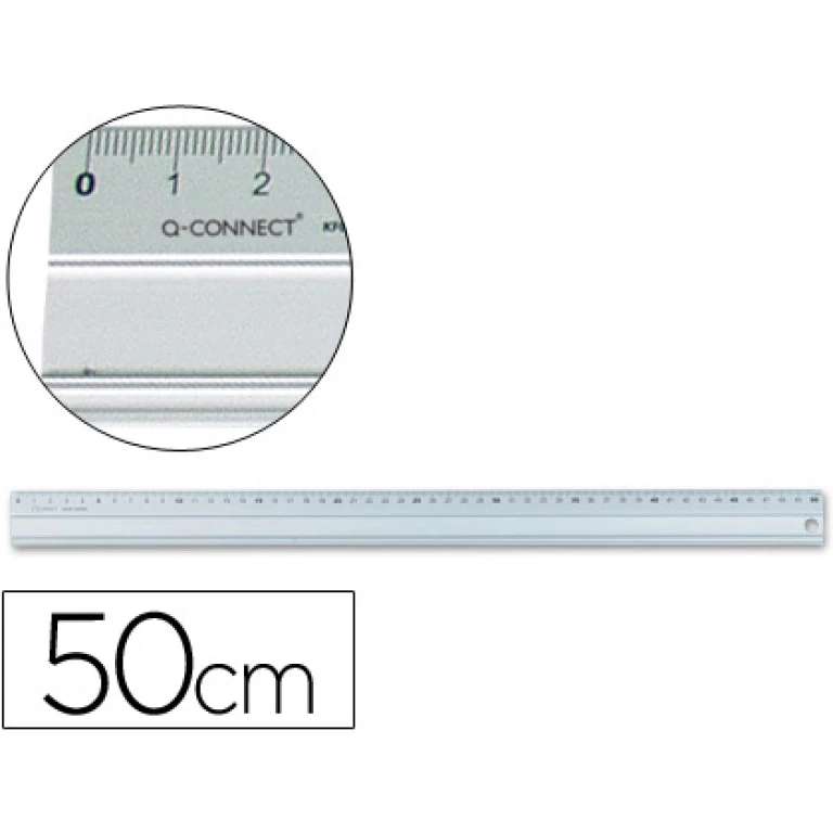 Thumbnail-Regua metalica aluminio q-connect 50 cm