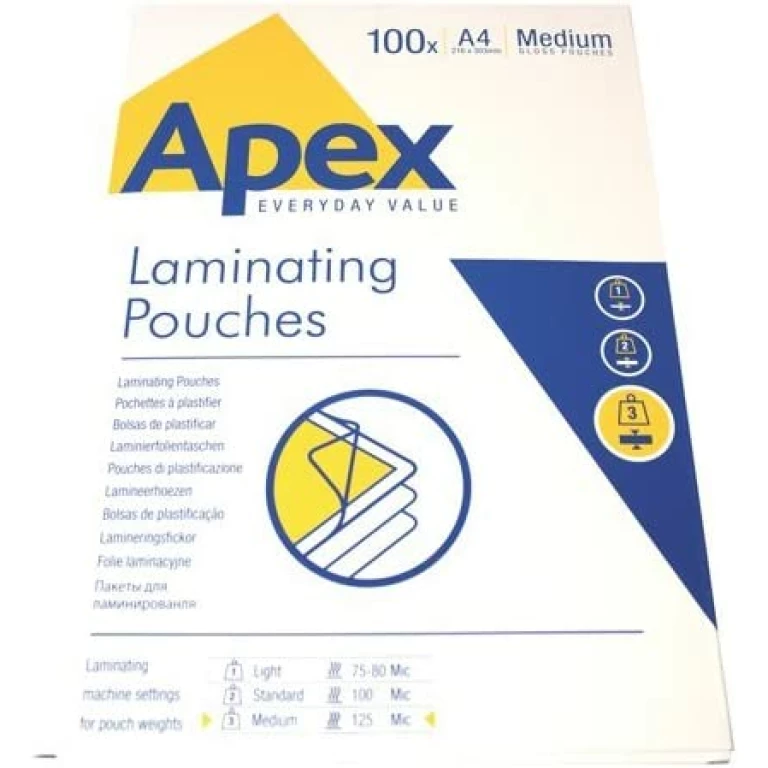 Thumbnail-Pacote Fellowes com 100 capas para laminação brilhante A4 – 125 mícrons – resistente à água – transparente