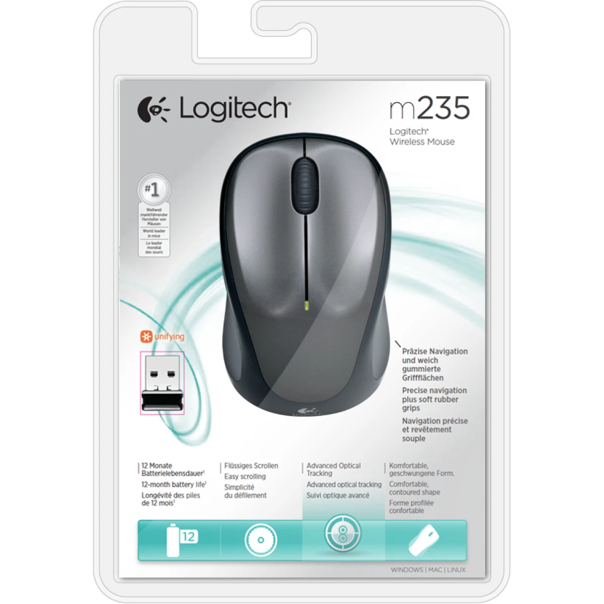 Galery – Logitech M235 rato Ambidestro RF Wireless Ótico 1000 DPI0