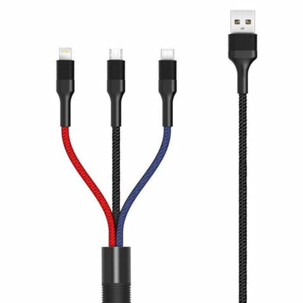 Thumbnail-Cabo XO Trenzado USB-A Macho para USB-C, MicroUSB e Lightning – Fast Charge 2A – Comprimento 1,20m