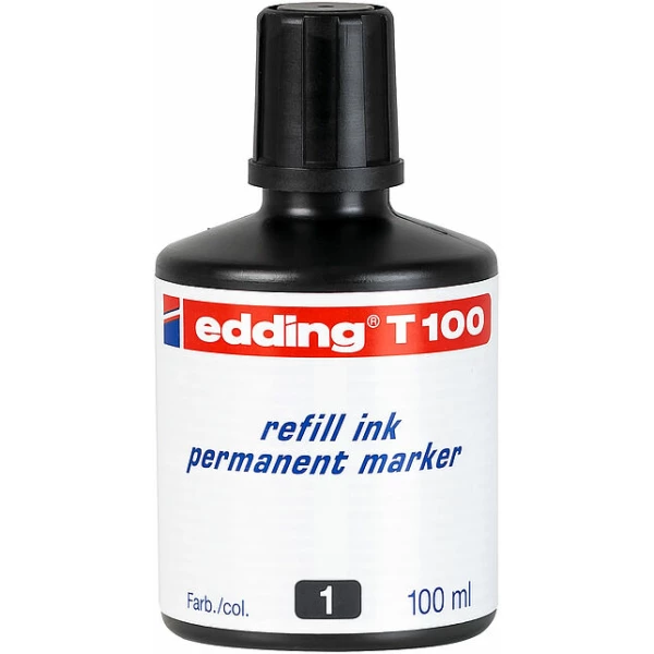 Thumbnail-Frasco de recarga Edding T100 para marcador permanente – Capacidade 100ml – Cor Preto