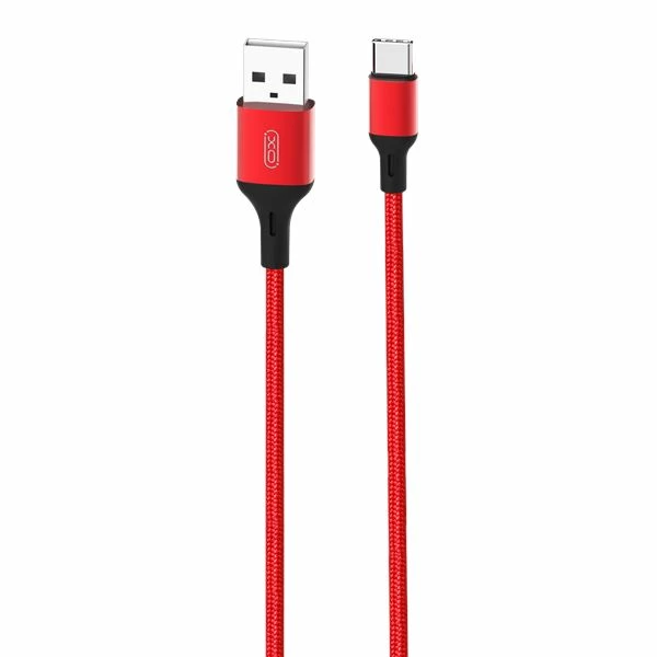 Thumbnail-Cabo XO USB A Macho para Tipo C – 2.4A – Carregamento + Transmissão de Dados em Alta Velocidade – 1m – Cor Vermelho