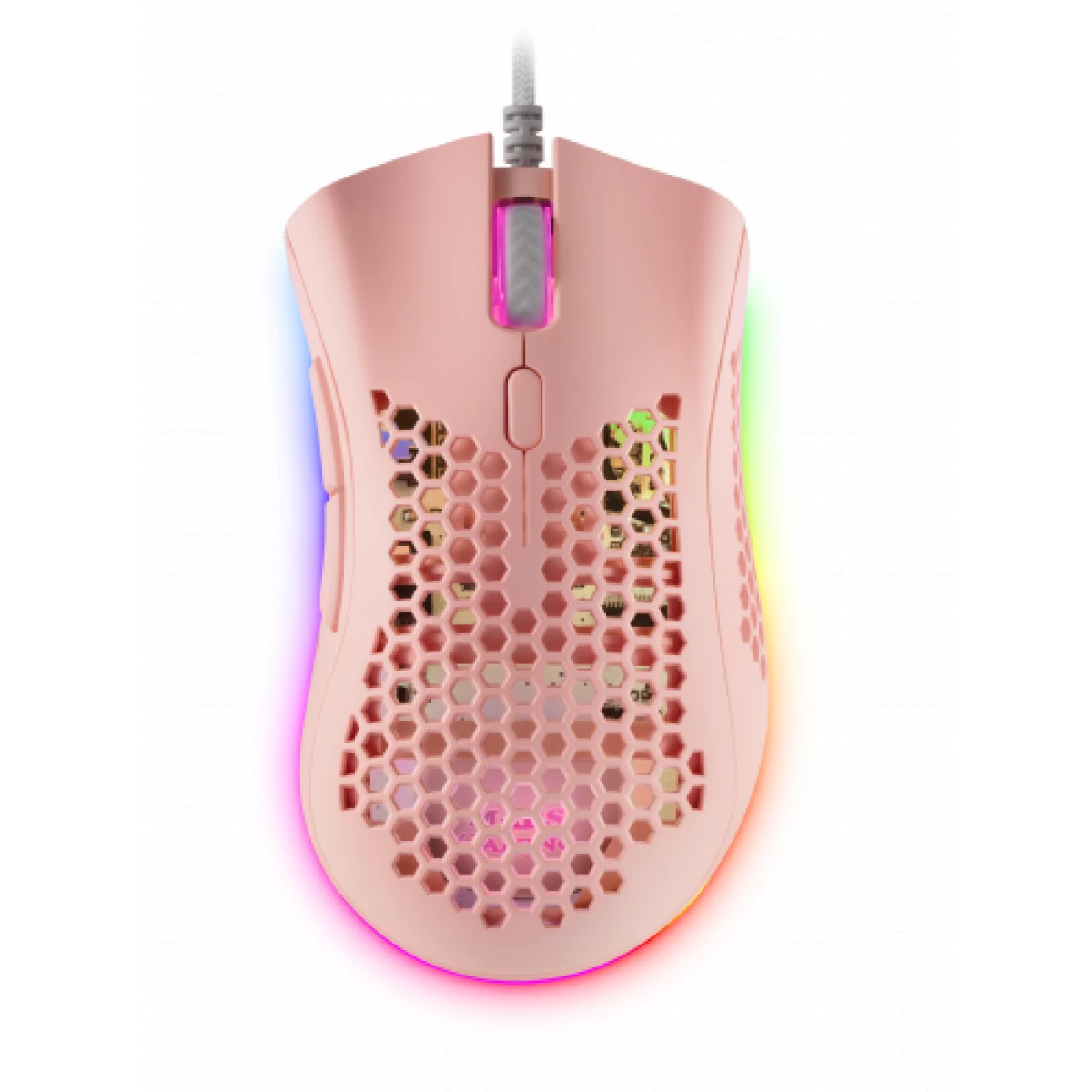 Galery – Mars Gaming MMEXP, mouse ultraleve para jogos RGB rosa0