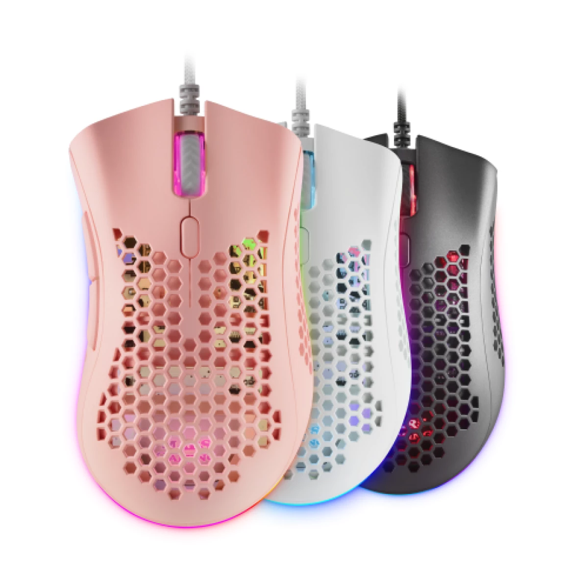 Galery – Mars Gaming MMEXP, mouse ultraleve para jogos RGB rosa0