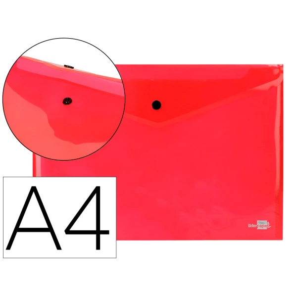 Thumbnail-Bolsa porta documentos liderpapel com mola din a4 vermelho