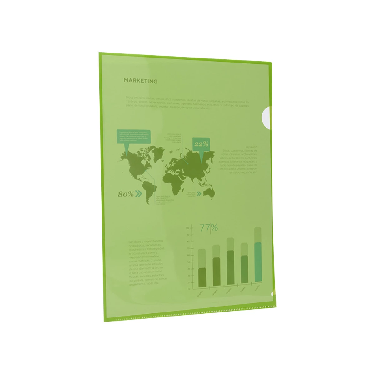 Galery – Bolsa dossier liderpapel din a4 polipropileno verde translucido 20 folhas0