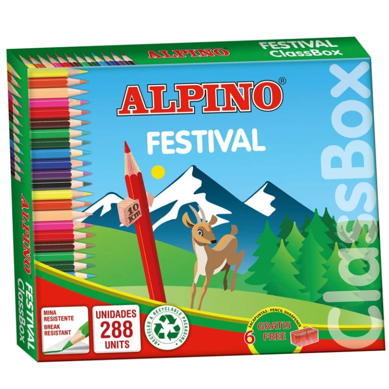 Thumbnail-Lapis de cor alpino festival classbox caixa de 288 unidades 12 cores sortidas