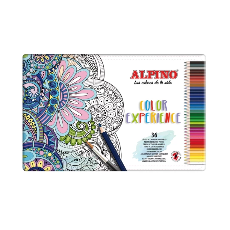 Thumbnail-Pacote Alpino Color Experience com 36 lápis aquarela – resistente a 3,3 mm e grafite aquarela – ideal para desfocar e colorir – cores variadas