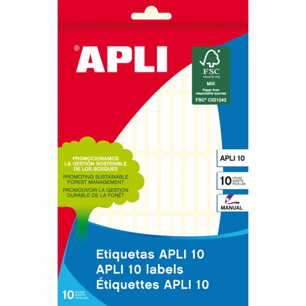 Thumbnail-Apli Labels 10 Branco 5,0 x 35,0mm 10 Folhas