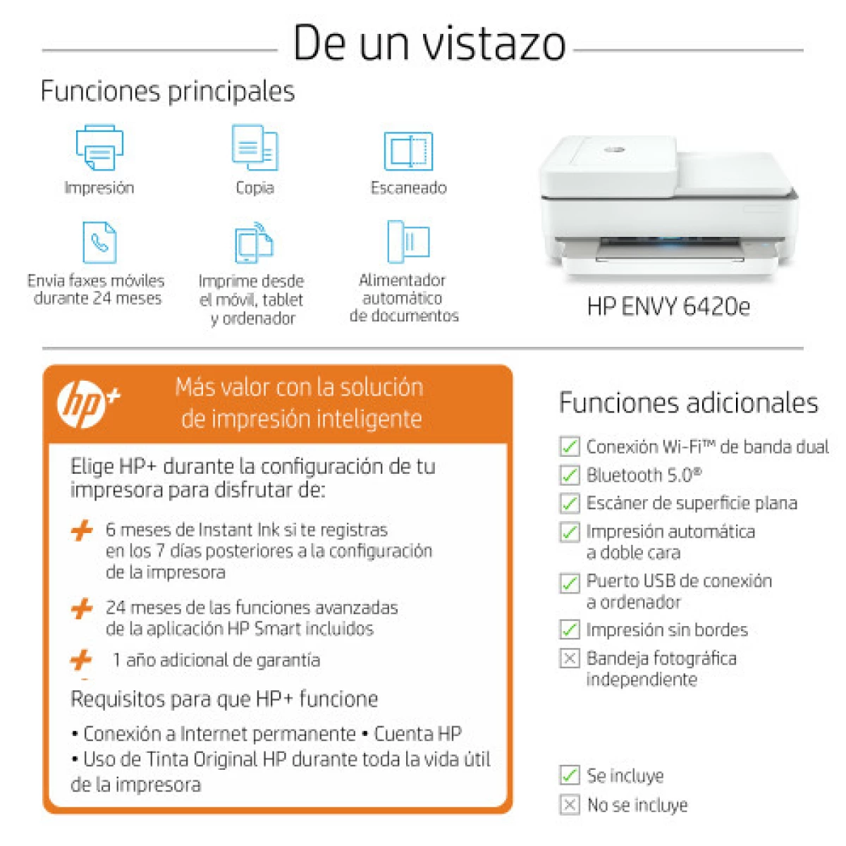 Galery – HP ENVY Multifunções HP 6420e, Cor, Impressora para Particulares, Impressão, cópia, digitalização e envio de fax móvel, Ligação sem fios; HP+; Compatibilidade com o HP Instant Ink; Impressão a partir do smartphone ou tablet0