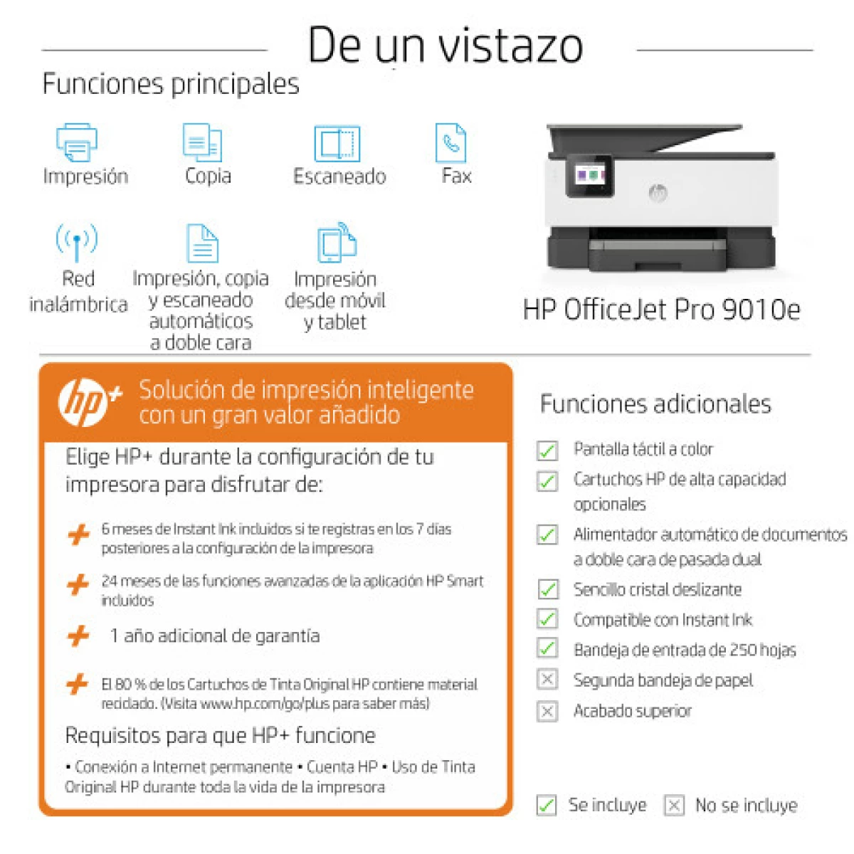 Galery – HP OfficeJet Pro Multifunções HP 9010e, Cor, Impressora para Pequeno escritório, Impressão, cópia, digit., fax, HP+; Compatibilidade com o HP Instant Ink; Alimentador automático de documentos (ADF); Impressão frente e verso0