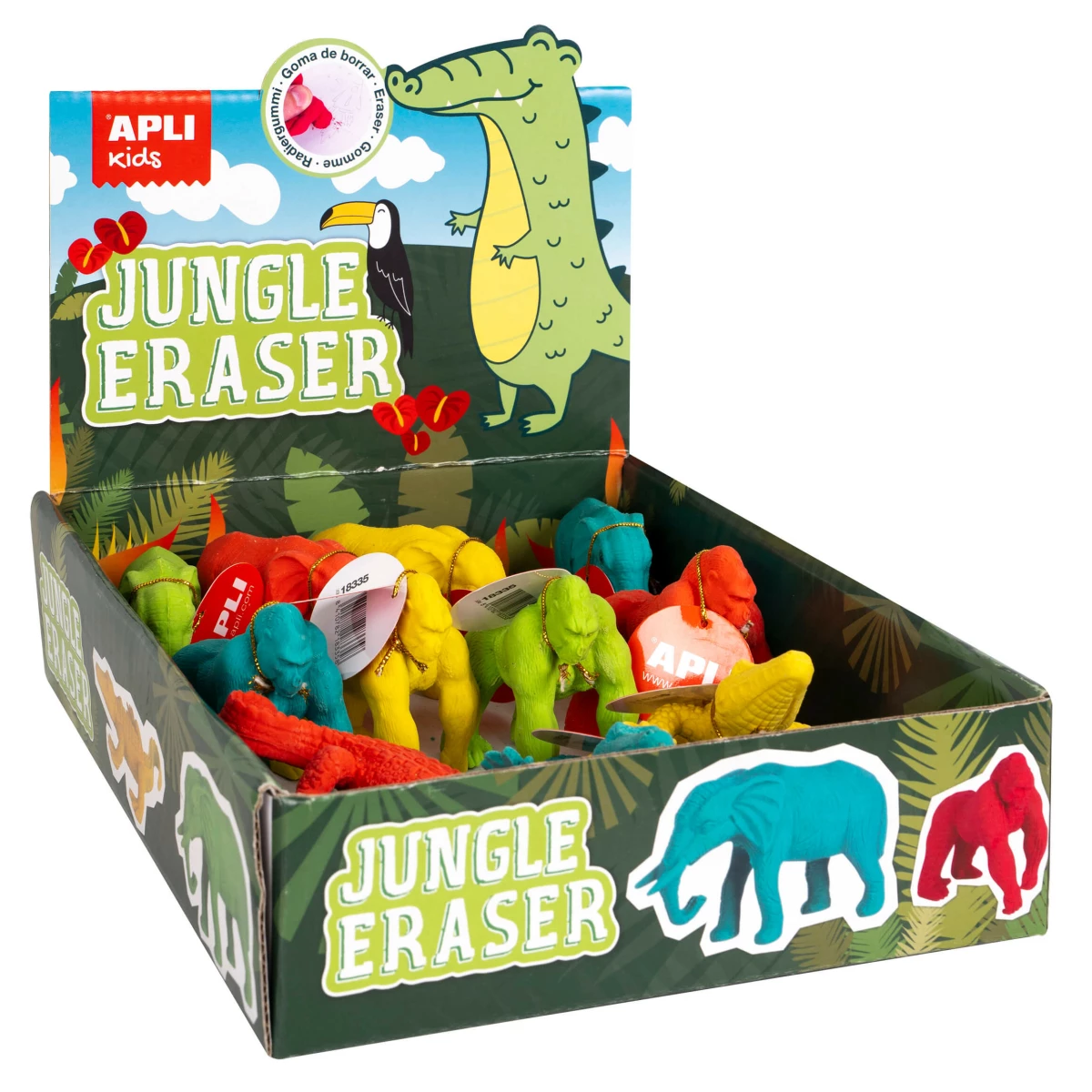 Thumbnail-Aplicativo Jungle Animals Erasers – Expositor 12 Unidades em 3 Modelos Sortidos – Apague e Jogue