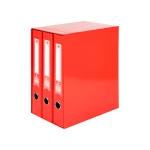 Galery – Modulo de 3 pastas de arquivo liderpapel 2 aneis folio lombada 60 mm vermelho0