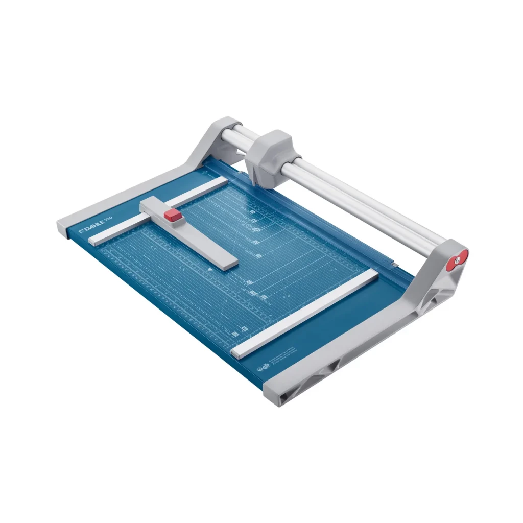 Thumbnail-Tesoura de rolo profissional Dahle 550 Formato A4 – Capacidade 20 folhas – Lâmina circular de aço autoafiável – Dois batentes angulares