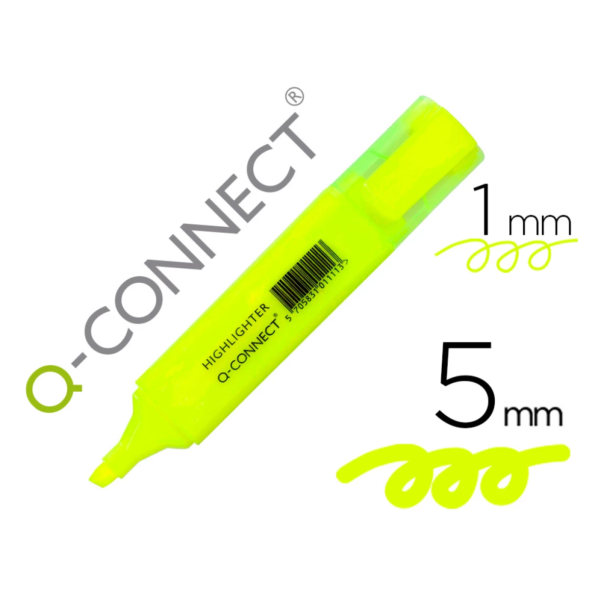 Thumbnail-Marcador fluorescente q-connect de ponta biselada amarelo