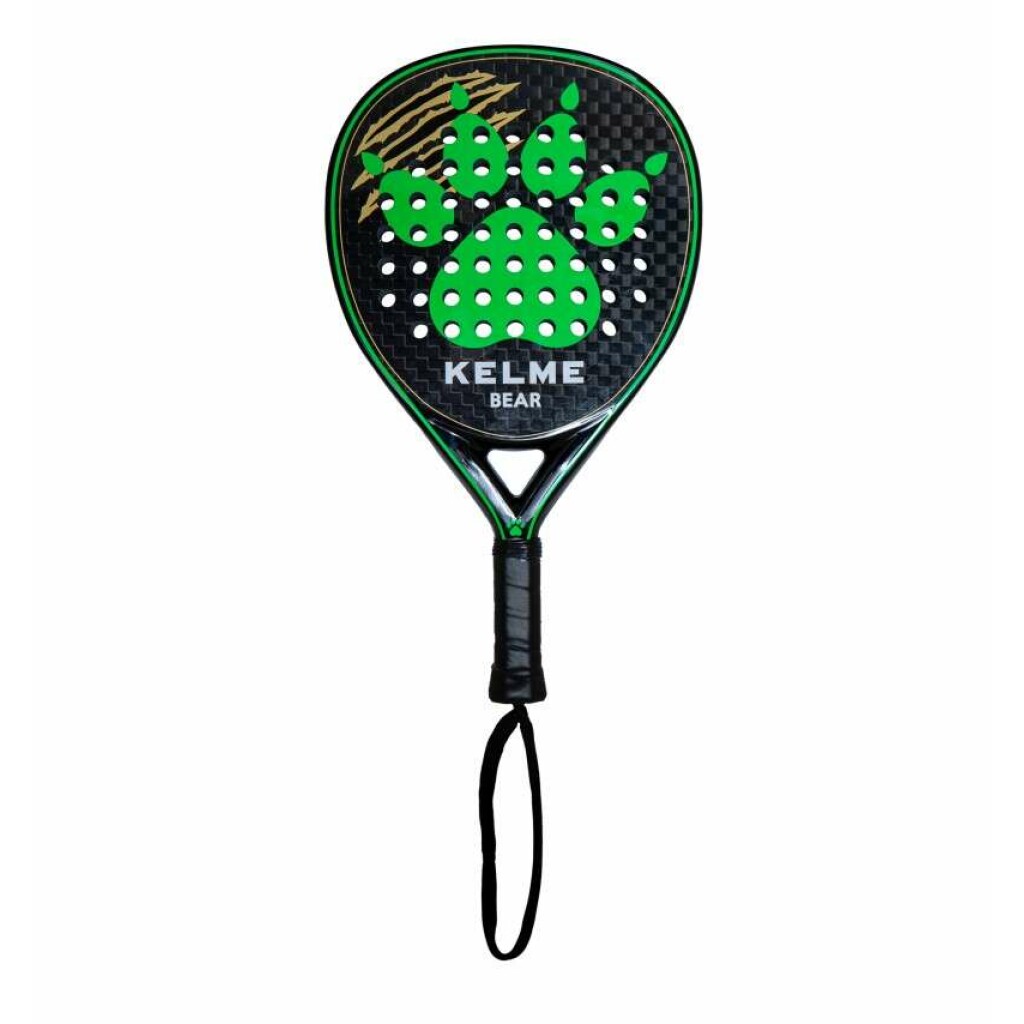 Thumbnail-Kelme Bear Padel Paddle – Forma de lágrima – Moldura e face 100% carbono – Face 3D – Nucleo Black Eva Soft Ultra – Design brilhante