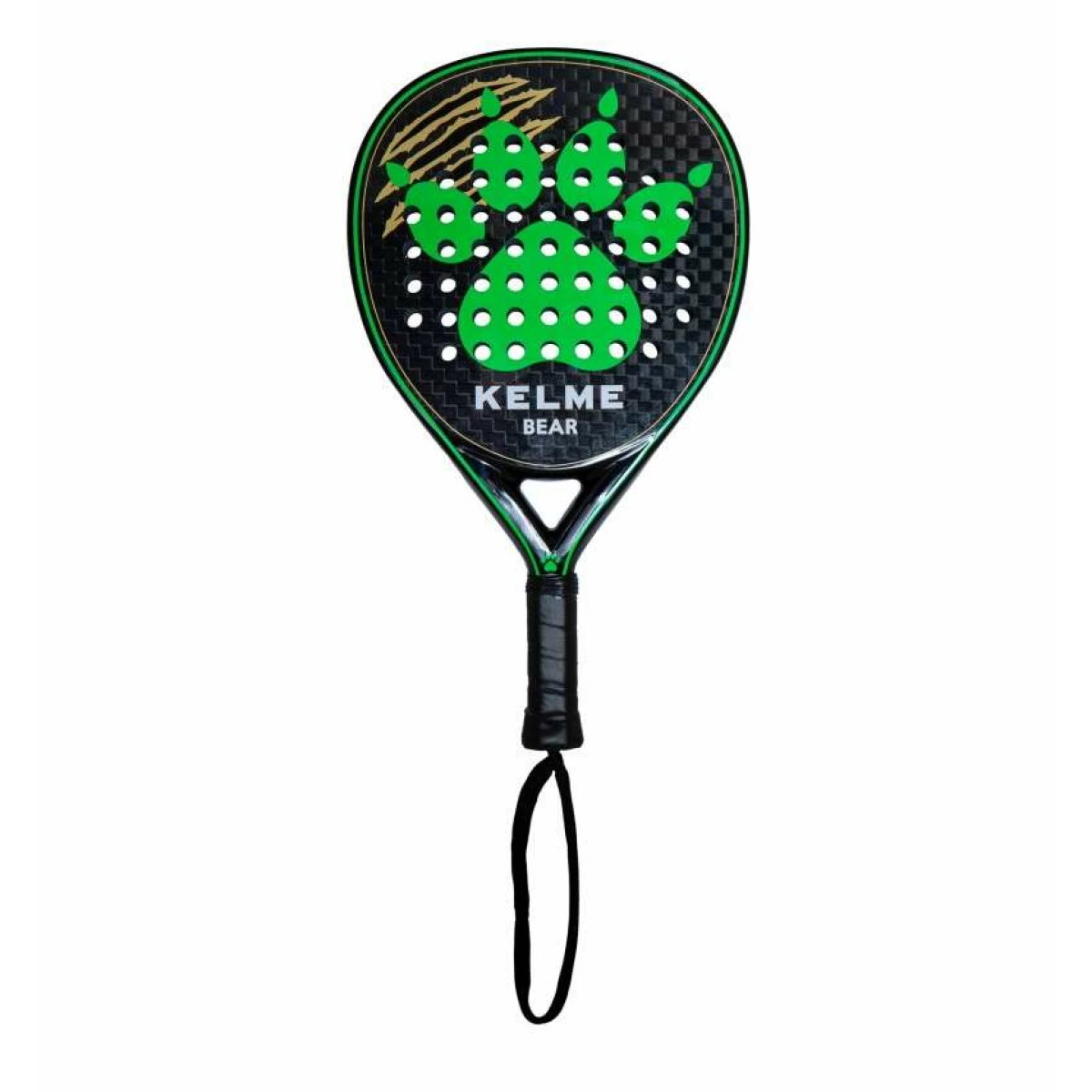 Thumbnail-Kelme Bear Padel Paddle – Forma de lágrima – Moldura e face 100% carbono – Face 3D – Nucleo Black Eva Soft Ultra – Design brilhante