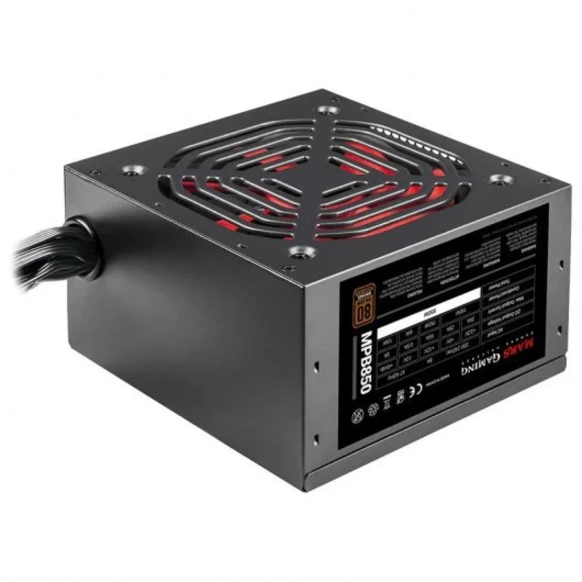 Thumbnail-Fonte de alimentação Mars Gaming MPB850 80 Plus Bronze 850 W ATX – PFC ativo – Ventilador de 120 mm – Design ultrassilencioso