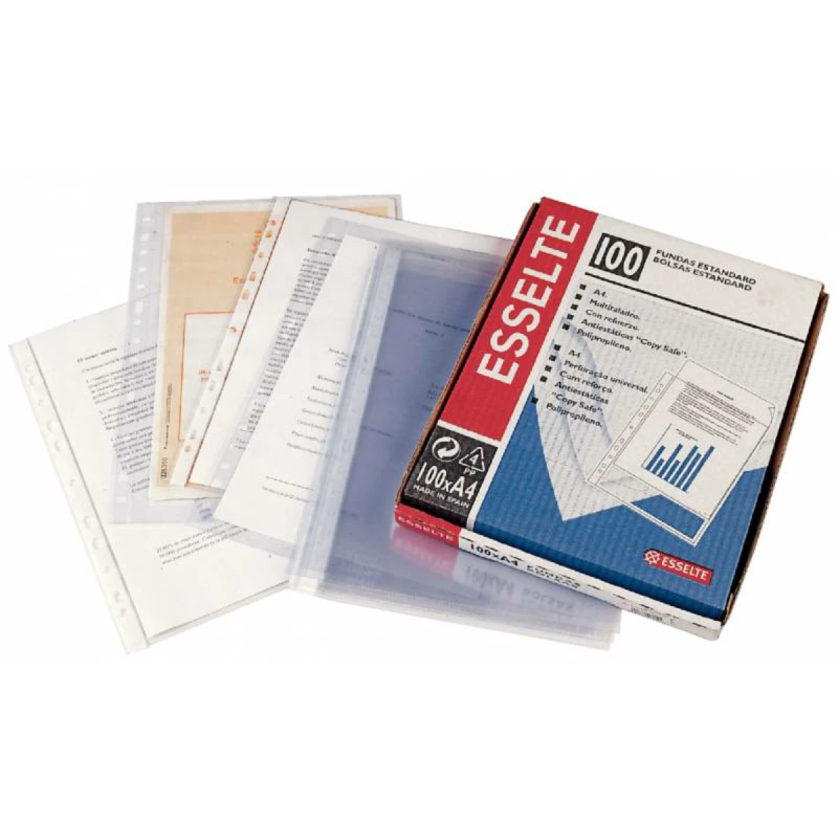 Thumbnail-Esselte Porta Documentos Folio – PP – Quality Luxe Cristal Liso Extra – Multitaladro-16 – Caixa 100 – Transparente