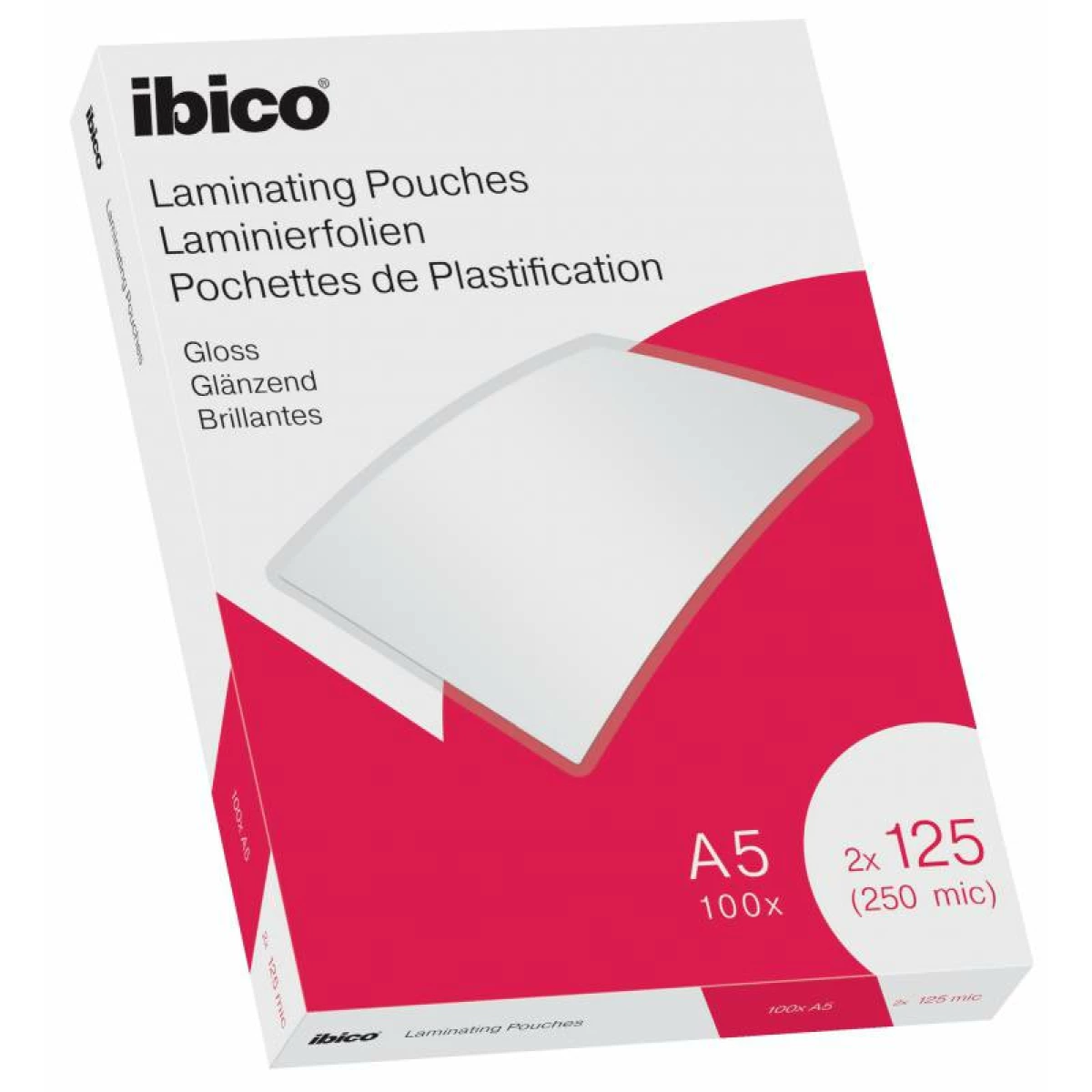 Thumbnail-Ibico Gloss A5 250 Microns Laminating Portfolios – High Gloss Crystal Finish – Laminação de Papel, Fotos, Cartões de Visita, Recursos Escolares e Mais – Crystal Color