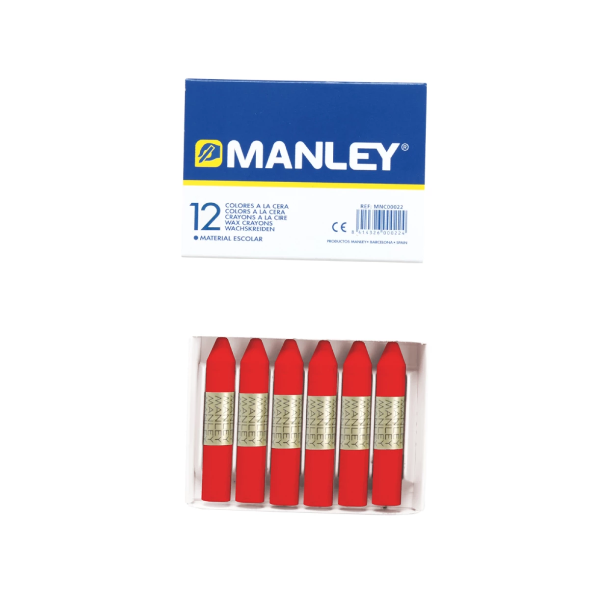 Galery – Lapis de cera manley 12 unidades vermelho escarlata0