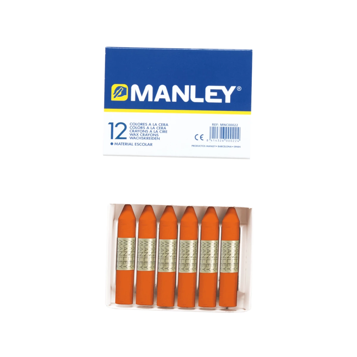 Galery – Lapis de cera manley 12 unidades laranja0