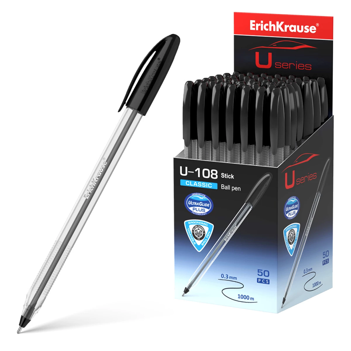 Thumbnail-Caneta Erichkrause U-108 Classic Stick – Tecnologia Ultra Glide – Tinta preta