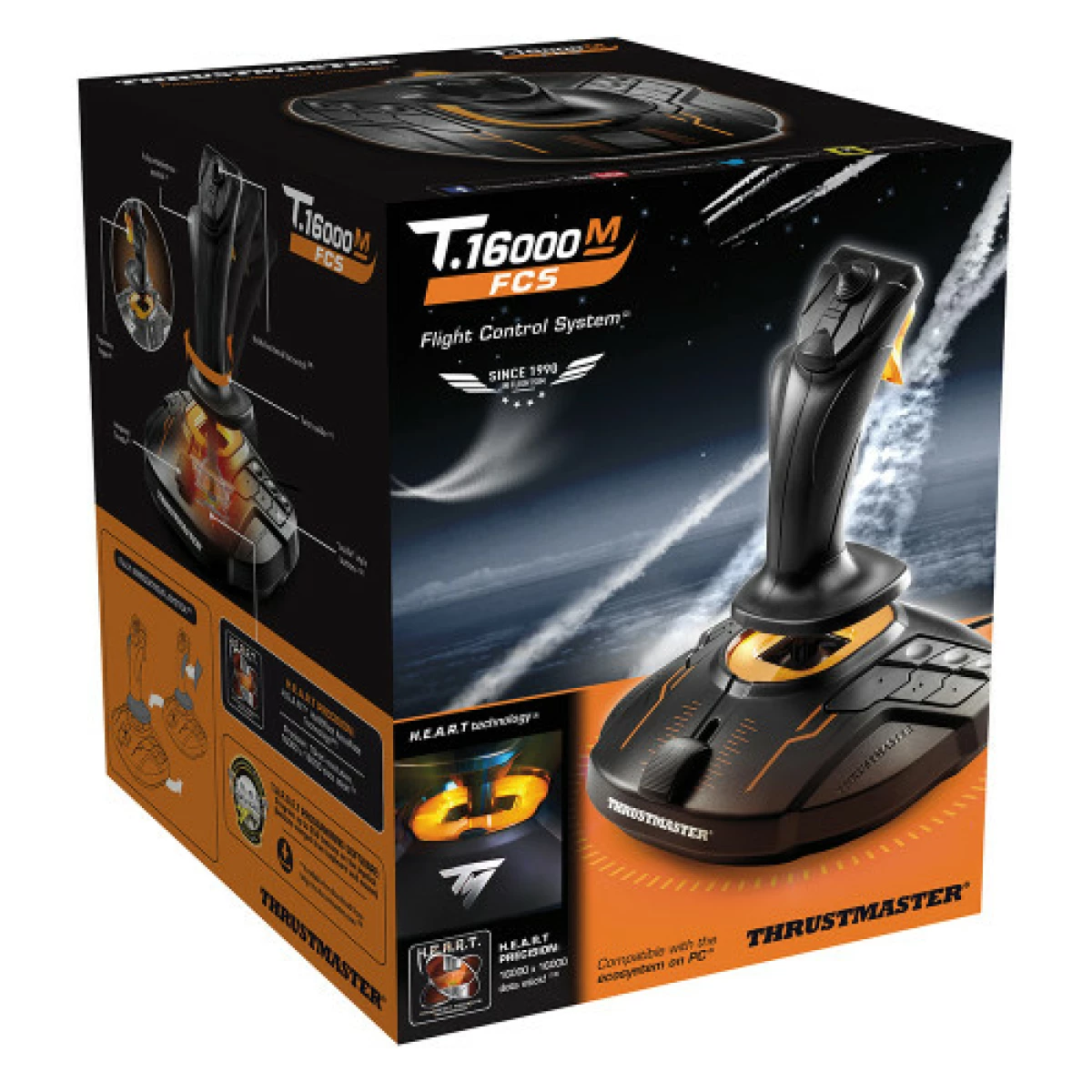 Galery – Thrustmaster T-16000M FC S preto, laranja USB analógico/digital joystick para PC0