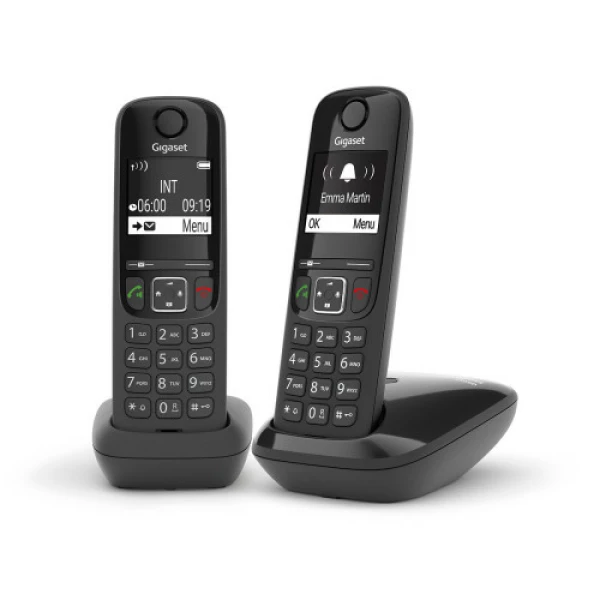 Thumbnail-Gigaset AS690 Duo DECT/telefone analógico identificador de chamadas preto