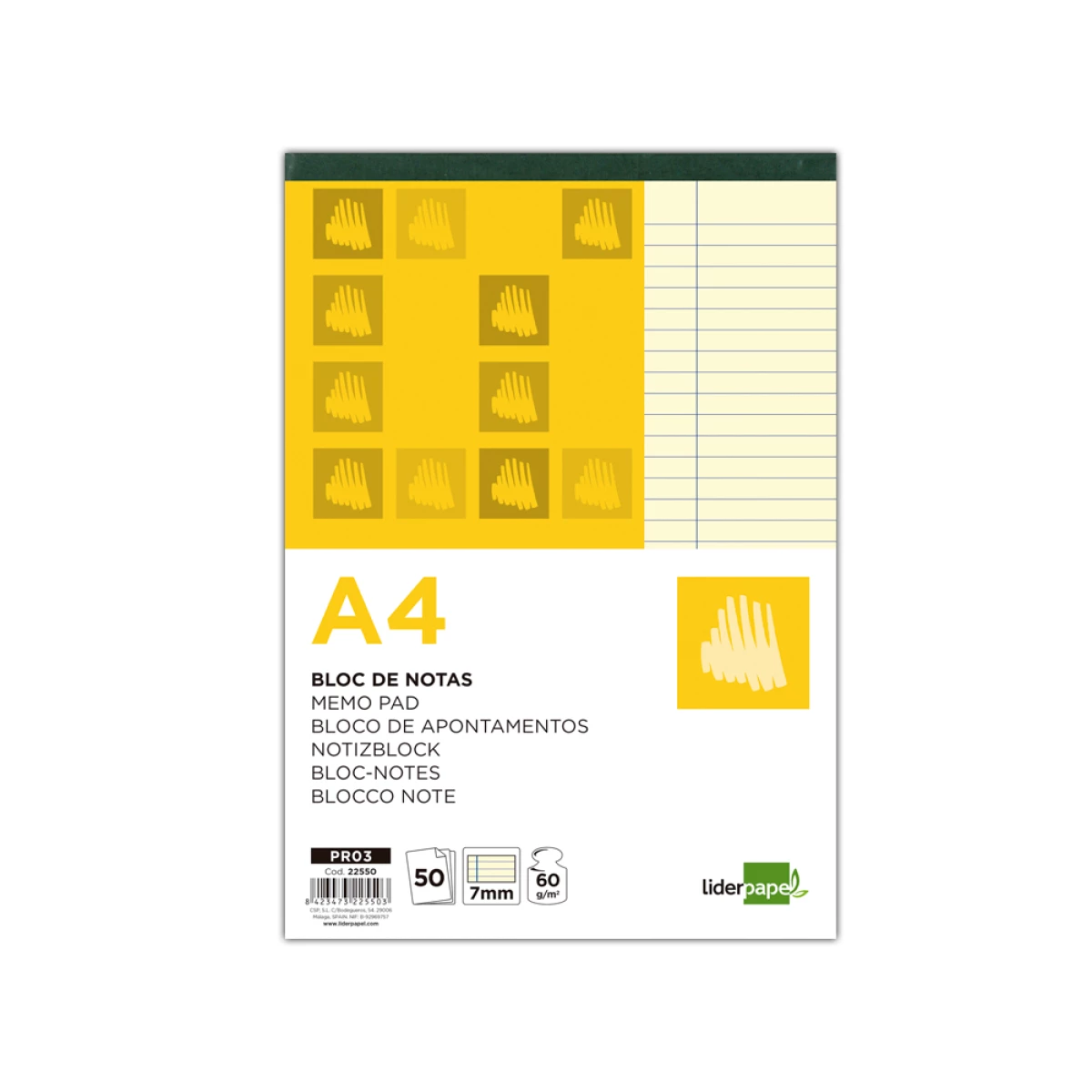 Galery – Bloco de notas liderpapel colado din a4 50 f pautado amarelo0