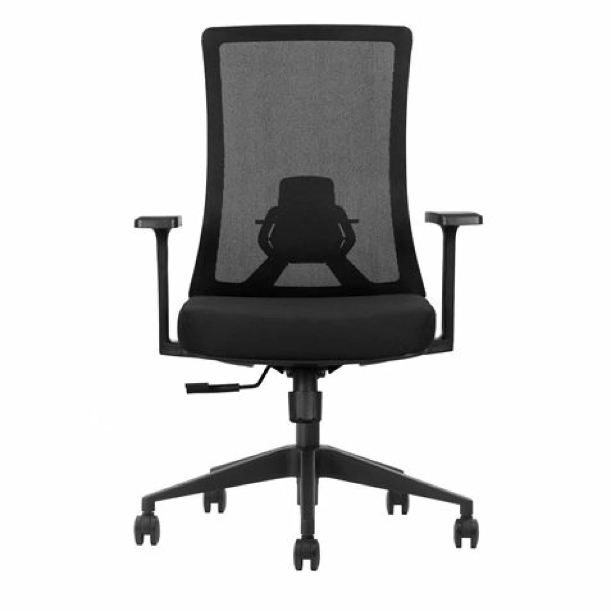 Thumbnail-Cadeira Cromad Concisa e Confortável – Ajuste Total ao Corpo – Apoio Lombar Ajustável – Apoios de Braços em T – Assento de Alta Qualidade – Função de Travamento – Altura Ajustável – Base de Nylon Preta – Rodas de Nylon 360º – Tecido Malha de Poliéster
