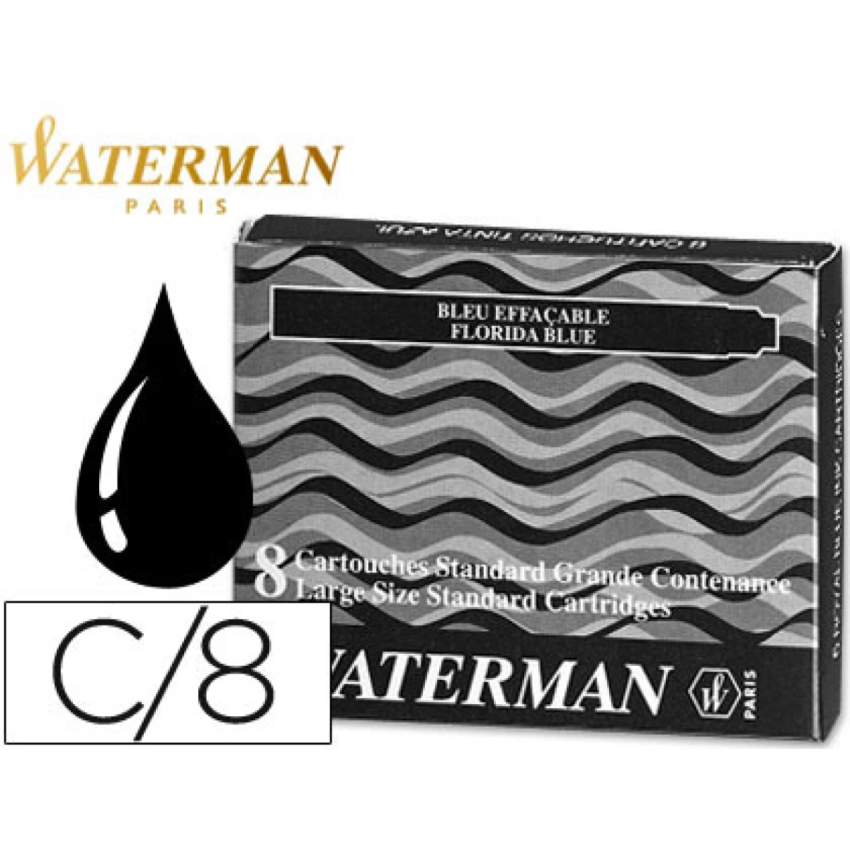 Thumbnail-Tinta estilografica waterman pretacaixa 8 cartuchos