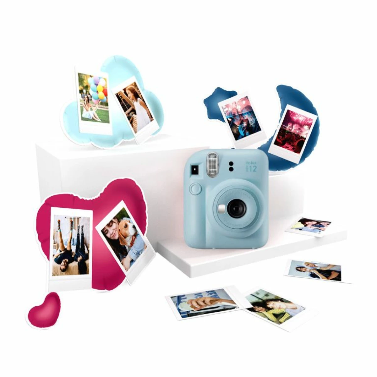 Thumbnail-Fujifilm Pack Melhores Memórias Instax Mini 12 Câmera Instantânea Azul Pastel + Filme Instax Mini 10ud. + 3 Molduras para Fotos – Tamanho da Imagem 62x46mm – Flash Automático – Exposição Automática – Mini Espelho para Selfies – Modo Close-Up