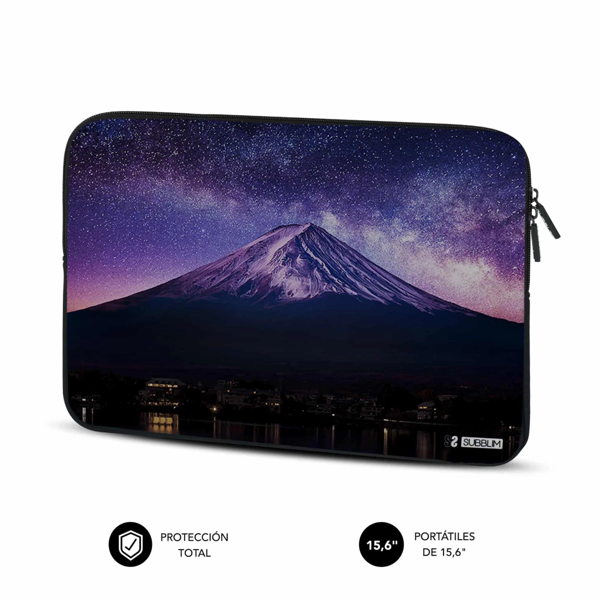 Thumbnail-Capa de neoprene Subblim Trendy para laptop de 15,6″ – Espessura 3Mm – Resistência ao impacto – Design Mountain – Cor preta