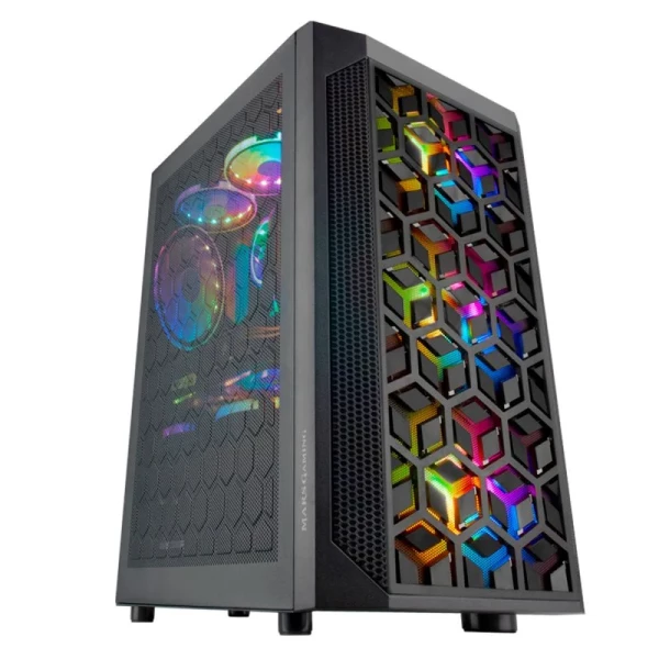 Thumbnail-Mars Gaming MCMESH Compact Gaming Case – Tecnologia MESH 360º – 3 Ventoinhas FRGB 120mm – Suporte para MicroATX e Mini-ITX – Refrigeração líquida – Preto – Cor Preto