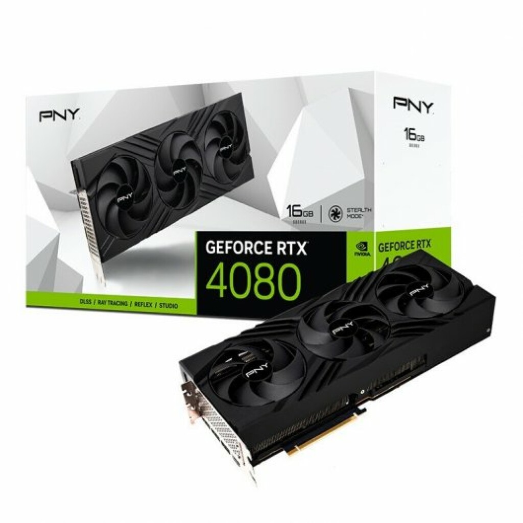 Thumbnail-Placa gráfica PNY GeForce RTX 4080 Verto 16GB GDDR6X DLSS3 Ventilador triplo – PCIe 4.0, HDMI, DisplayPort