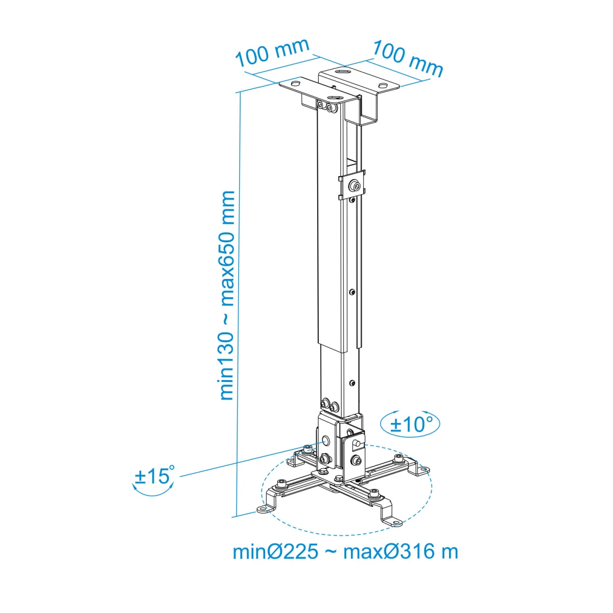 Galery – TooQ PJ2012T-W suporte de projetores Teto Branco0