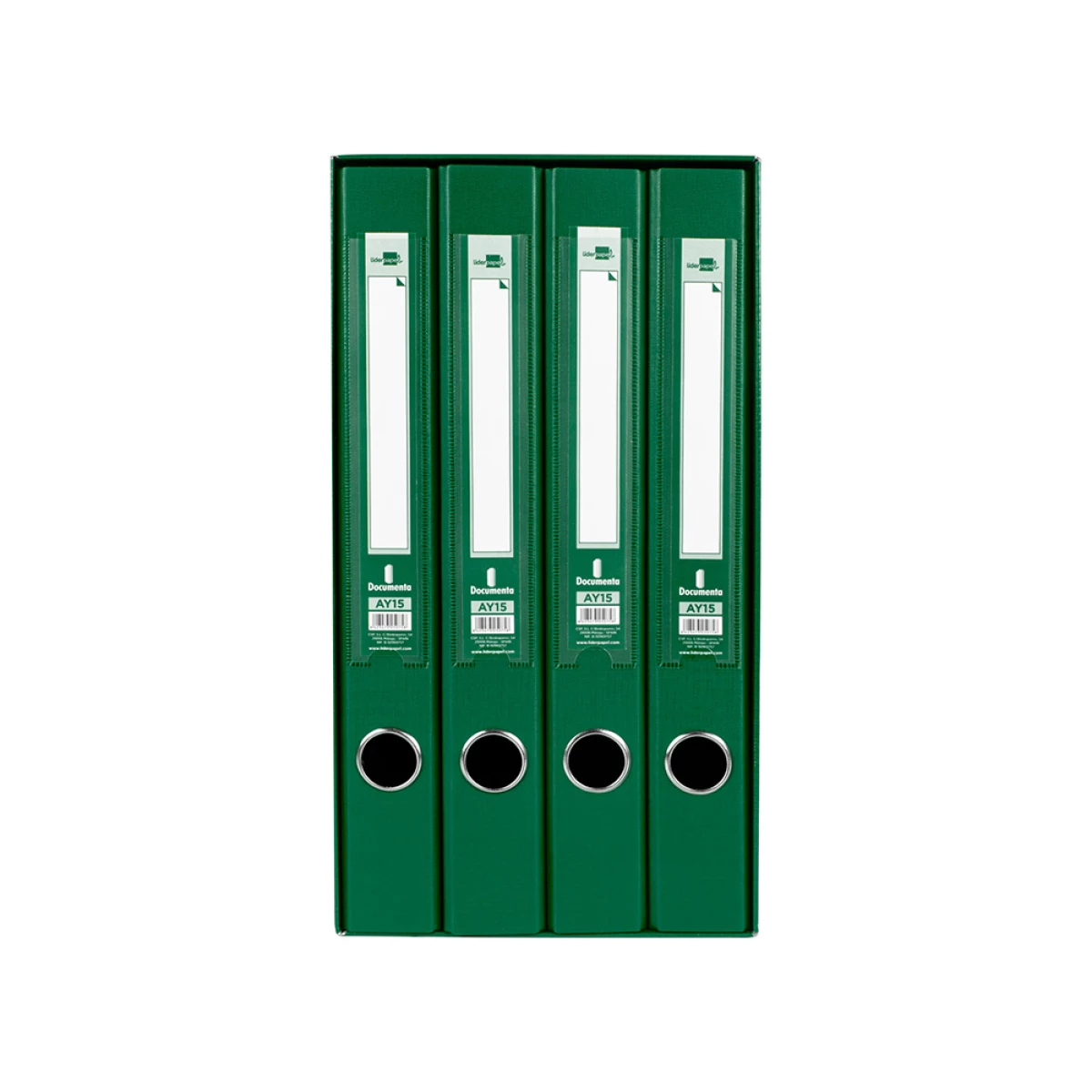 Galery – Modulo de 4 pastas de arquivo liderpapel 2 aneis folio lombada 35 mm verde0