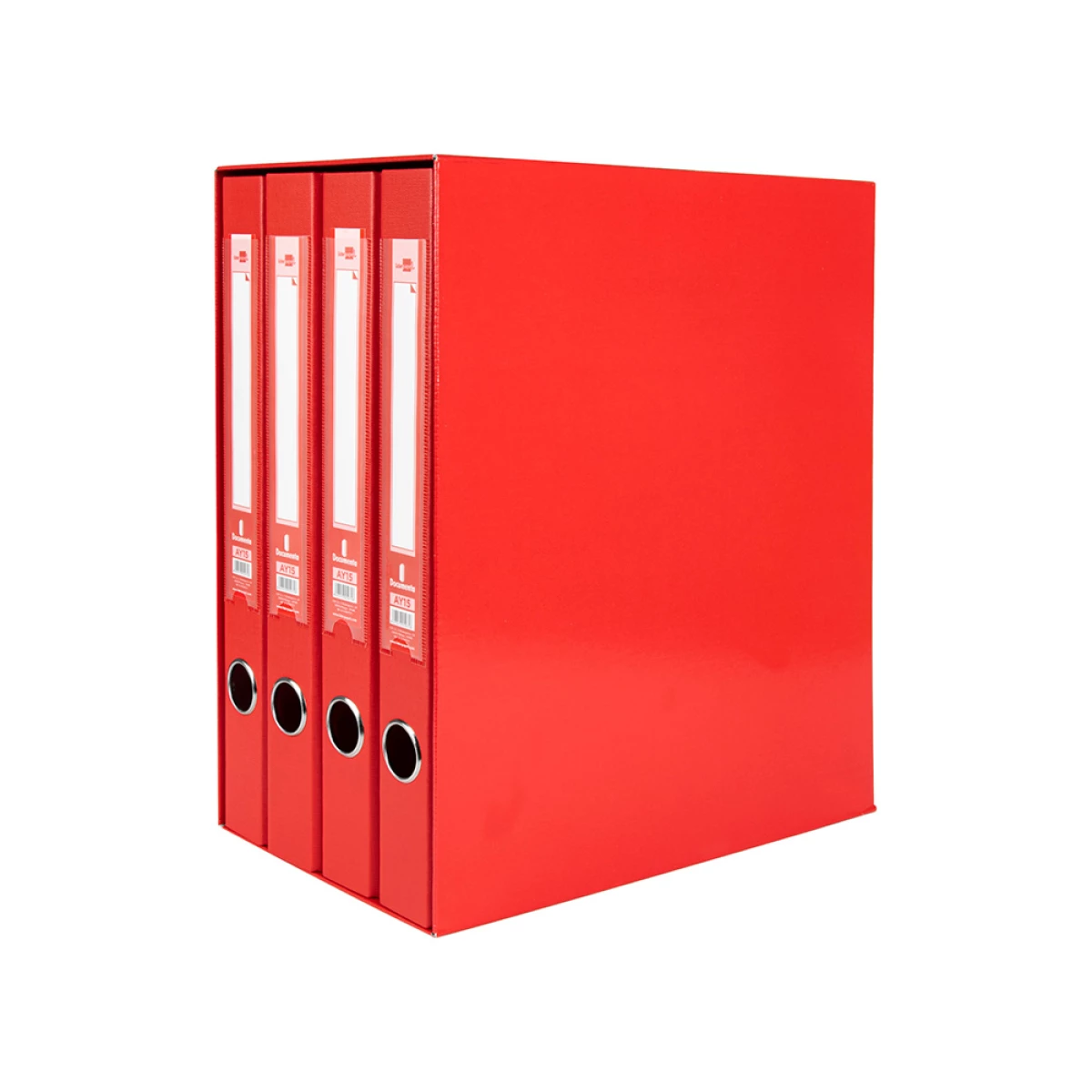 Galery – Modulo de 4 pastas de arquivo liderpapel 2 aneis folio lombada 35 mm vermelho0