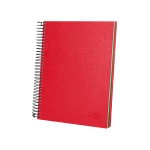 Galery – Caderno espiral liderpapel a5 micro papercoat capa forrada 140 f 75 gr quadricula 5mm 5 bandas 6 furos vermelho0